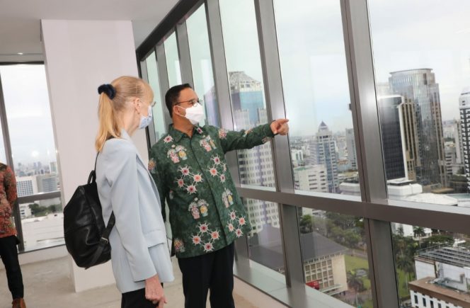 
					Gubernur Provinsi DKI Jakarta, Anies Baswedan, melakukan site visit di Jakarta Future City Hub di Jakarta Box Tower (JB Tower), Jakarta Pusat.