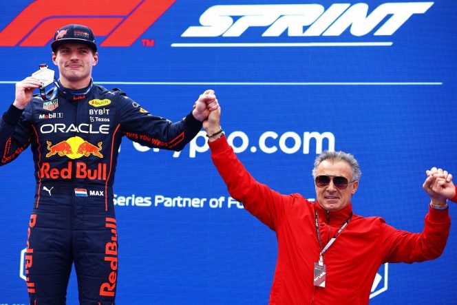 
					Max Verstappen saat memenangi sprint race di Imola. (Foto: Formula 1)
