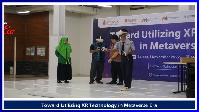 
					Kegiatan seminar bertajuk “Toward Utilizing XR Technology in Metaverse Era” yang diselenggarakan oleh Universitas Surabaya bekerja sama dengan Maspion IT Maspion Square Surabaya pada hari Selasa (1/11/2022)
