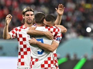 Pemain Kroasia merayakan gol ke gawang Kanada (*) 