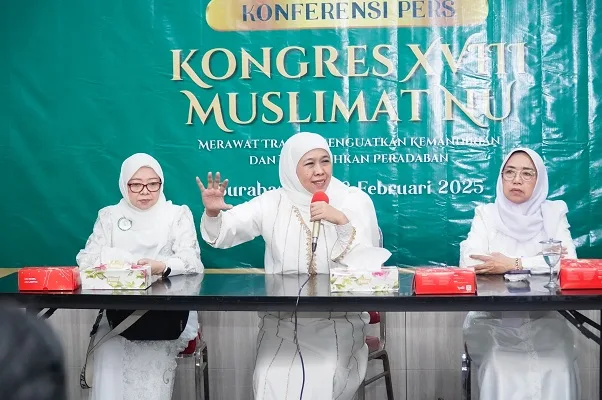 Gelar Yatiman dan Khotmil Qur’an, Khofifah Sampaikan Kongres XVIII Muslimat NU Besok Insya Allah Akan Dihadiri Presiden Prabowo dan Wapres Gibran