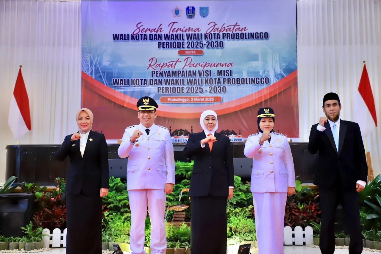 Hadiri Sertjab Wali Kota dan Wakil Wali Kota Probolinggo, Gubernur Khofifah Ajak Terapkan Innovative Financing Melalui Berbagai Potensi Lokal