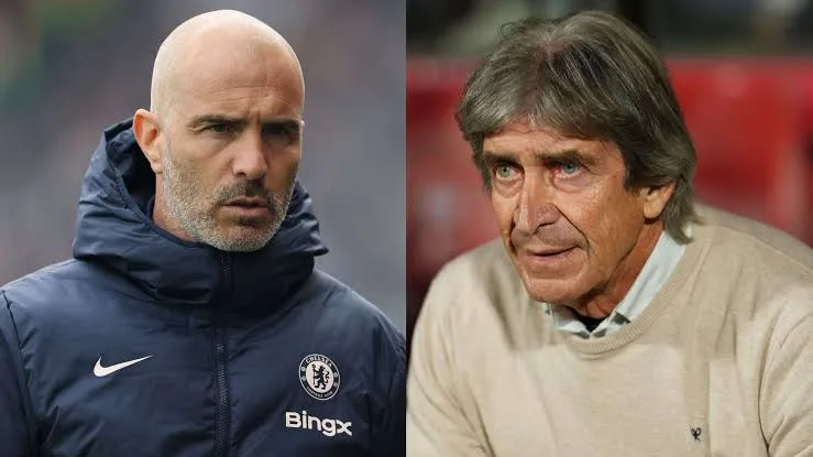 Tactician Chelsea Enzo Maresca vs entrenador Real Betis Manuel Pellegrini. (Foto: Goal)