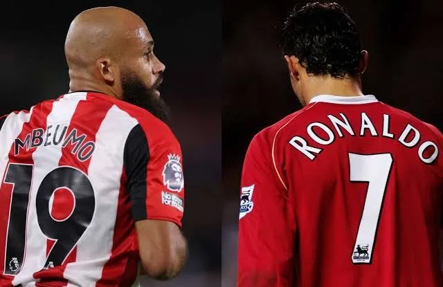 Bryan Mbeumo (kiri) dan Cristiano Ronaldo semasa membela Manchester United (kanan). (Foto: Instagram)