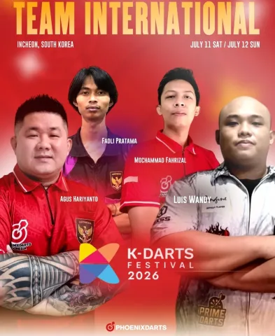 Tim darts Indonesia dalam ajang K-DARTS FESTIVAL 2026. (Foto: Istimewa)