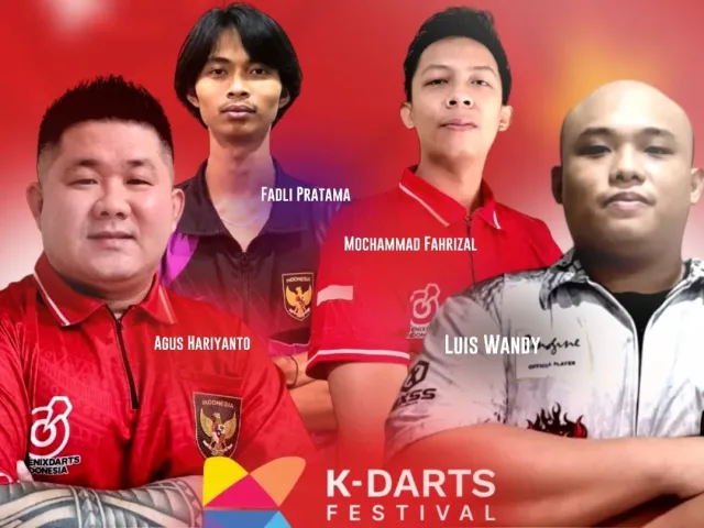 Tim darts Indonesia dalam ajang K-DARTS FESTIVAL 2026. (Foto: Istimewa)